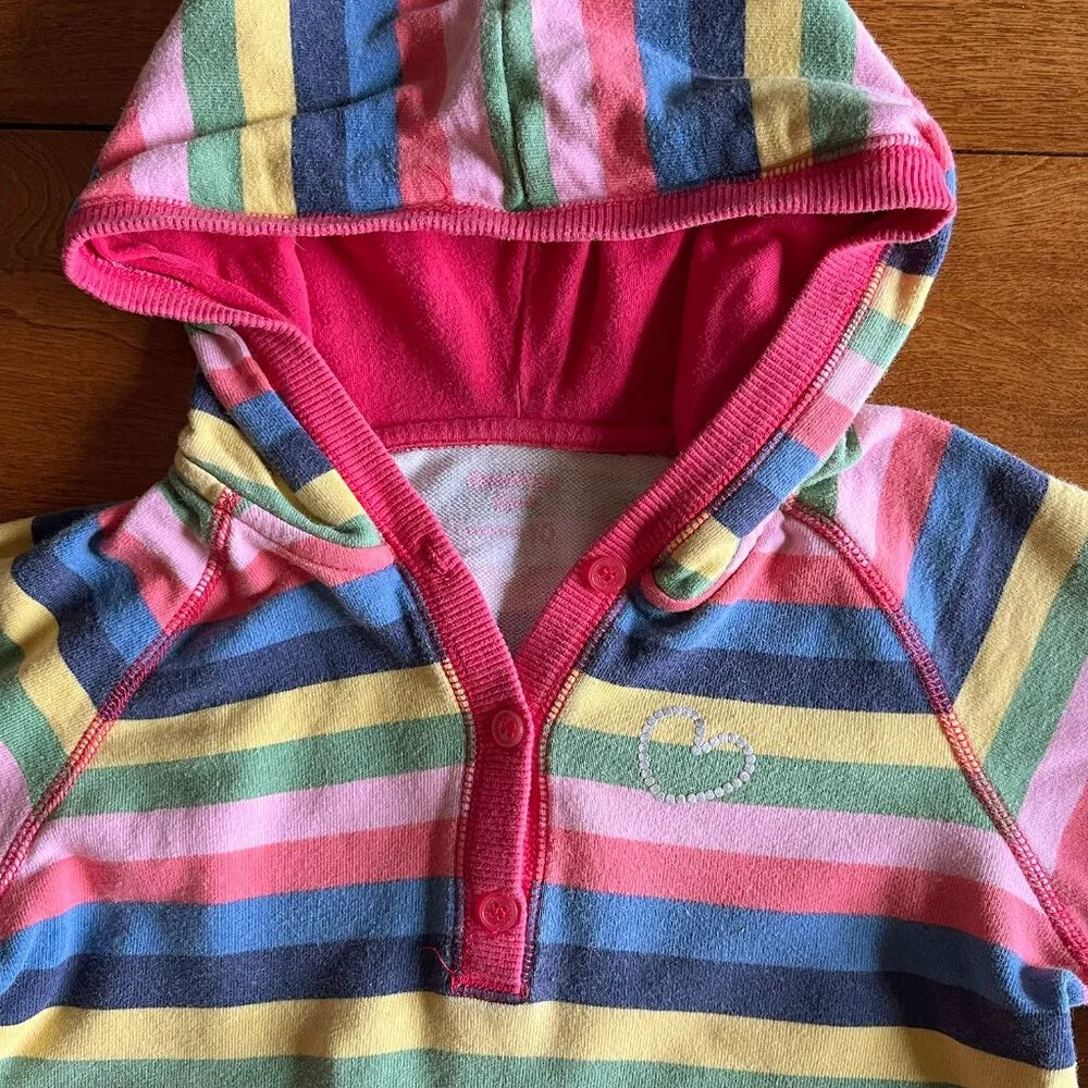 OshKosh rainbow stripe hooded dress 10
